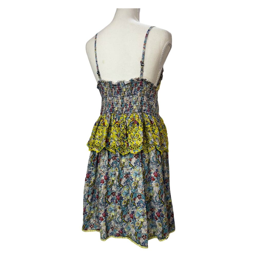 Anthropologie Barok Embroidered Floral Mini Dress Euro Summer Resort M Babydoll - Picture 4 of 16
